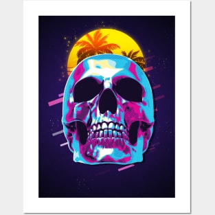 Skull retro80s Posters and Art